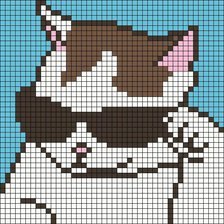 Схема вышивки «Кот в очках»