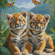 Схема вышивки «Братья " Тигрята "»
