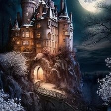 Схема вышивки «Замок под луной»