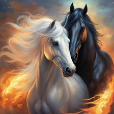 Схема вышивки «Лошади»