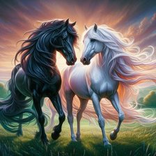 Схема вышивки «Лошади»