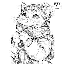 Схема вышивки «наивная киса»