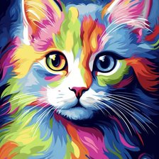 Схема вышивки «Киса цветная»