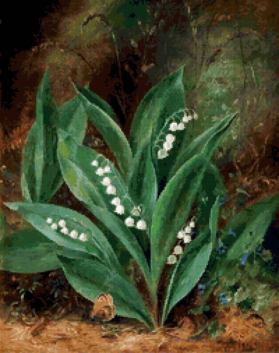 Альберт Дюрер лукас - природа сад цветы ландыши бабочки - предпросмотр