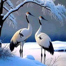 Схема вышивки «журавли»