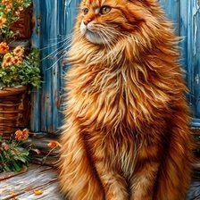 Схема вышивки «Рыжий кот»