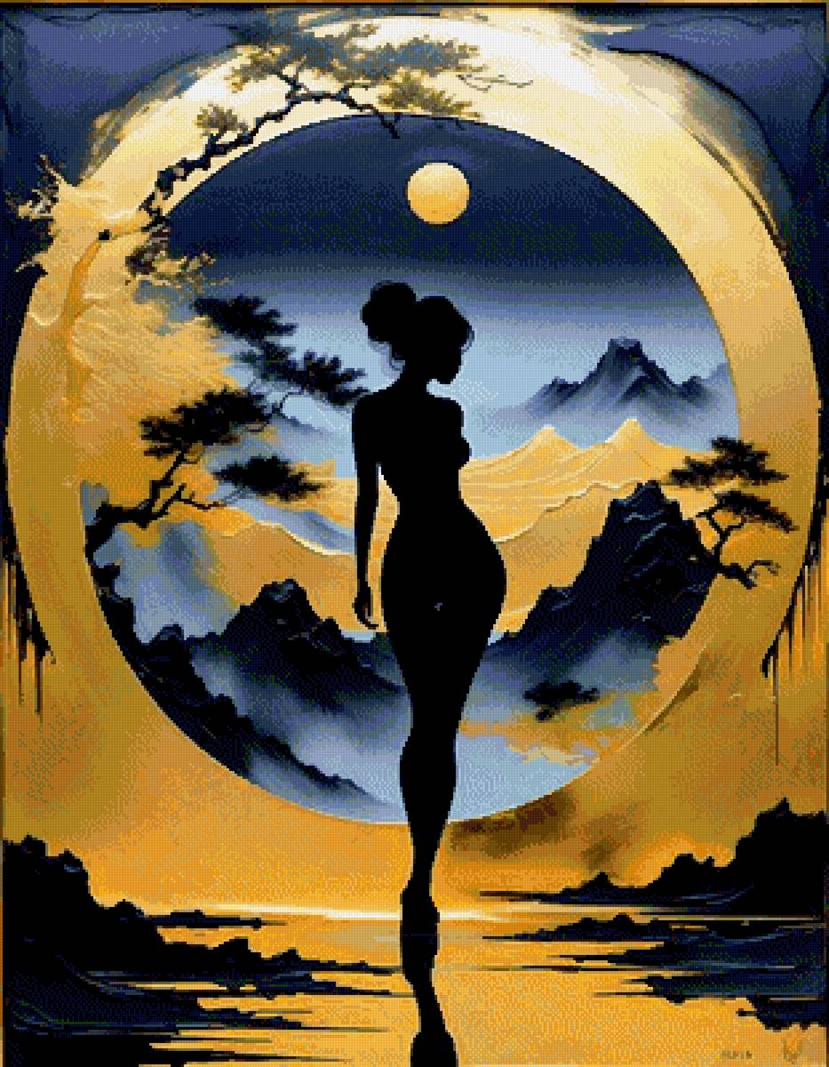 Одиночество - силуэт девушки - предпросмотр