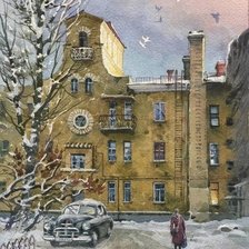 Схема вышивки «Зимний дворик»