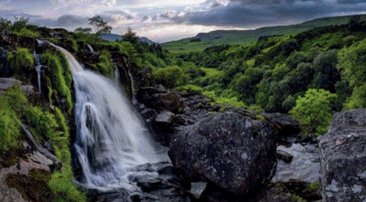 Водопад - горы, водопад - предпросмотр