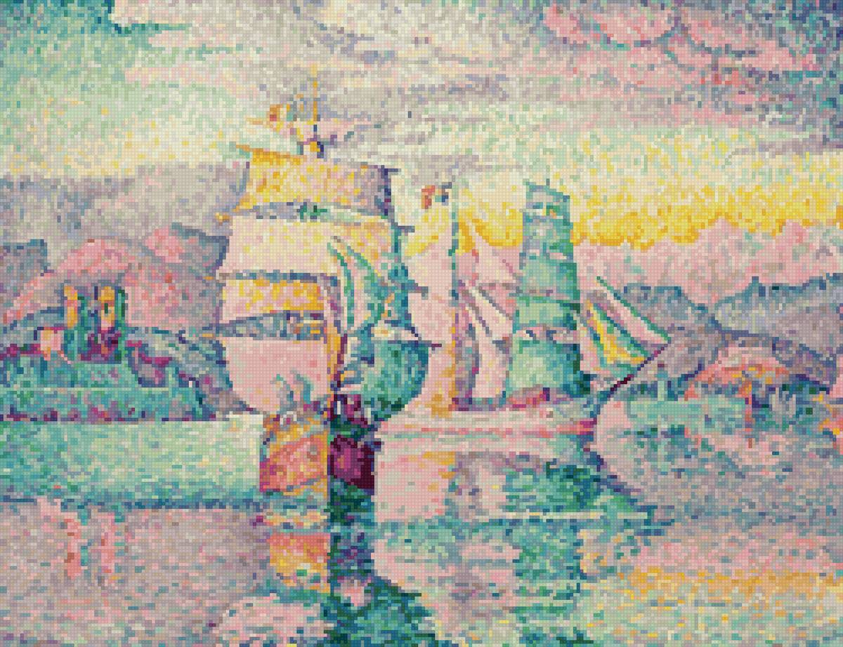 Поль синьяк - природа пейзаж море парусник корабли - предпросмотр