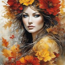 Схема вышивки «Девушка в цветах»