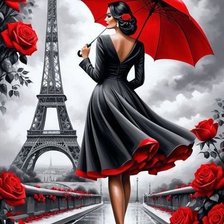 Схема вышивки «mujer en paris»