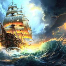 Схема вышивки «Парусник»