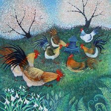 Схема вышивки «Лето дача деревня птицы»