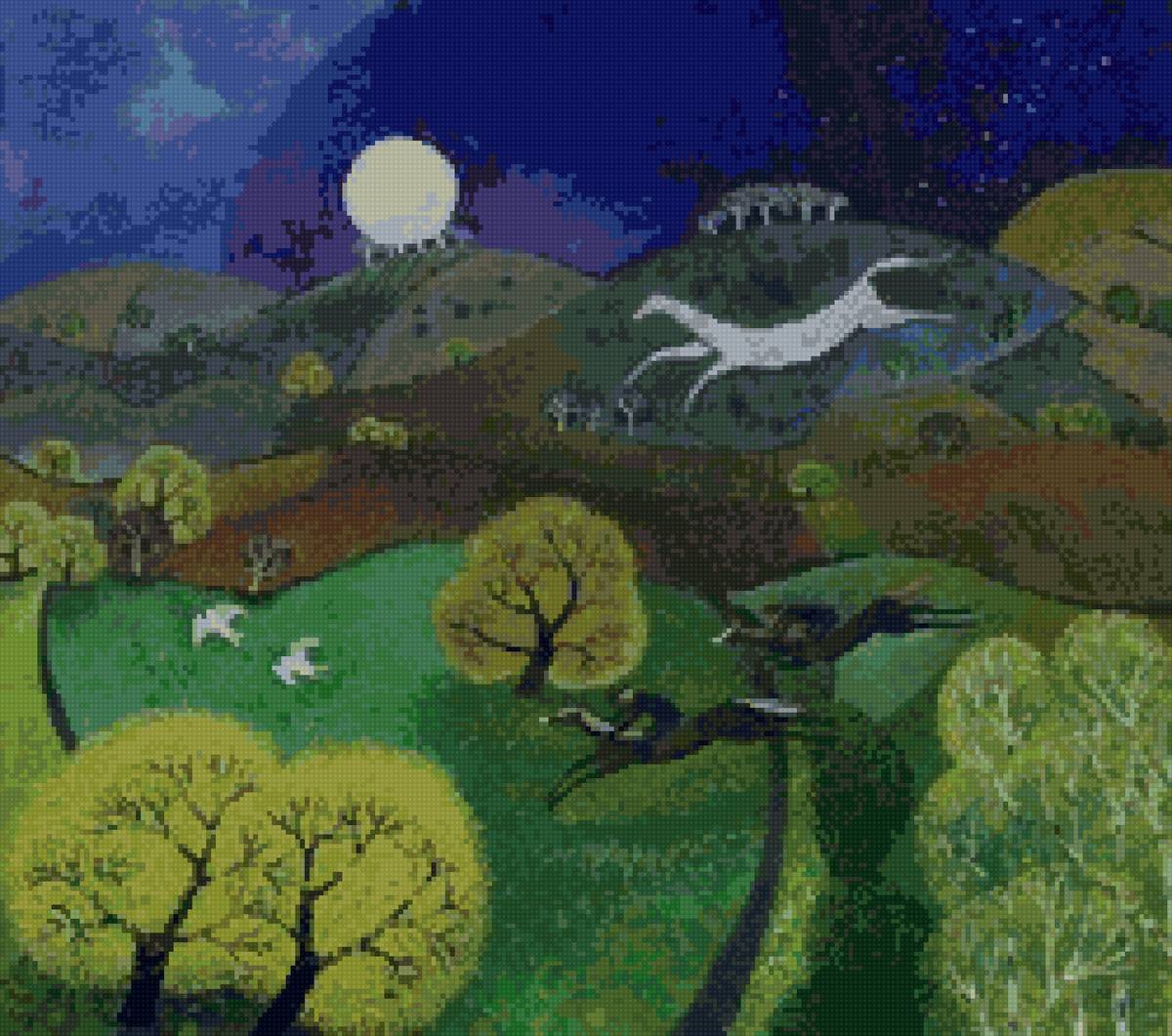 №2841581 - природа пейзаж лес поле лошади всадники - предпросмотр