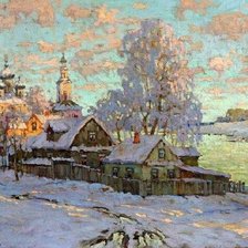 Схема вышивки «деревня»