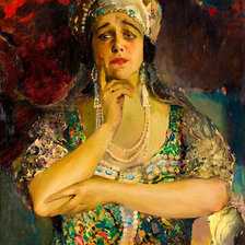 Схема вышивки «дама»