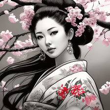 Схема вышивки «Сакура в цвету»