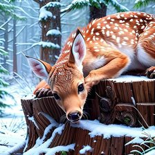 Схема вышивки «Пятнистый оленёнок»