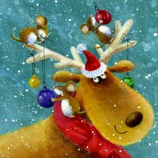 Схема вышивки «Мышки и лось»