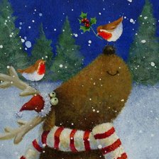 Схема вышивки «Лось и птички»