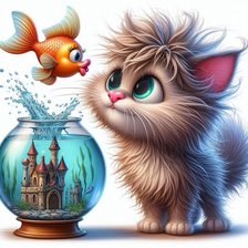 Схема вышивки «котик»