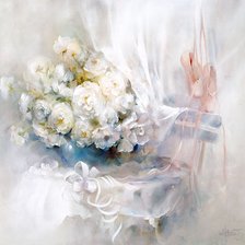 Схема вышивки «Белые цветы_1»