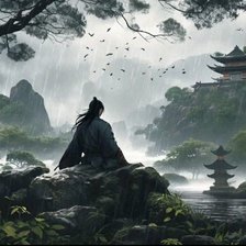 Схема вышивки «Одинокий самурай»