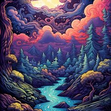 Схема вышивки «Лес»