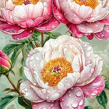 Схема вышивки «Пионы»