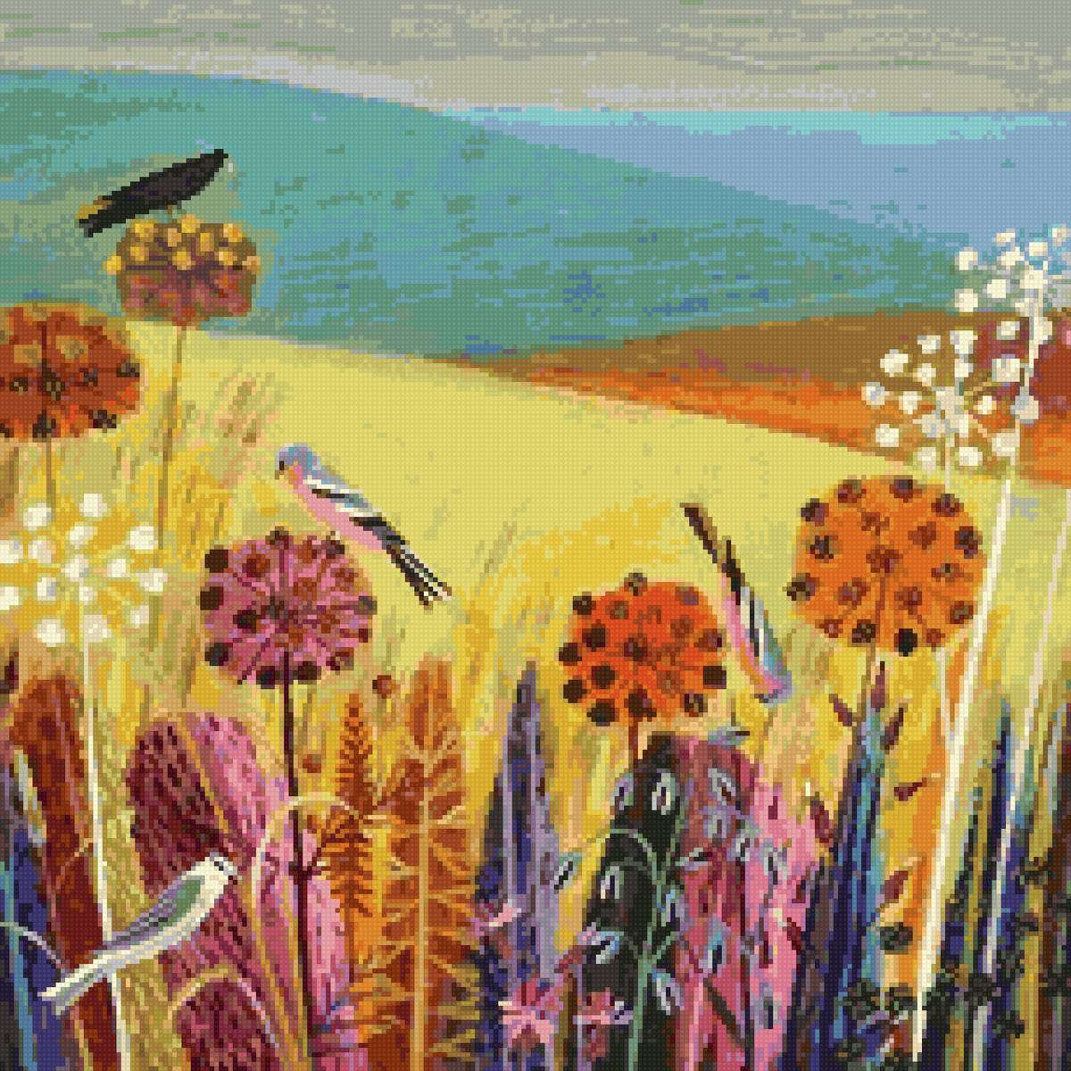 №2843724 - лето поле птицы природа пейзаж - предпросмотр