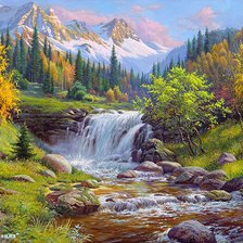 Схема вышивки «Горный ручей, худ. Игорь Прищепа»