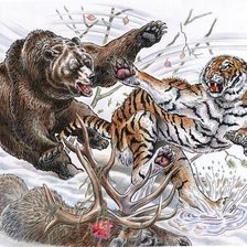 Схема вышивки «Добыча. Японская живопись»