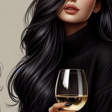 Схема вышивки «Брюнетка»