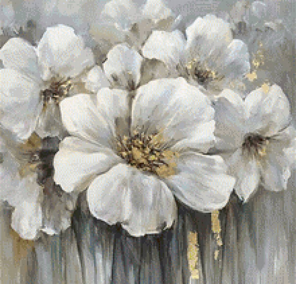 Белые цветы - предпросмотр