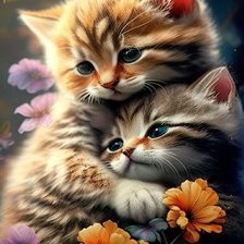 Схема вышивки «котики рыжие»