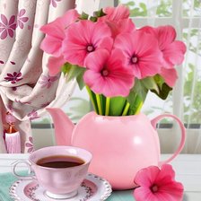 Схема вышивки «Цветы в чайнике»