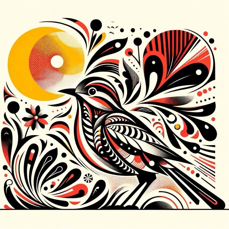 птица - панно - оригинал