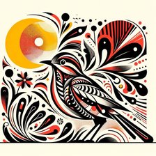 Схема вышивки «птица»