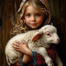 Схема вышивки «Child with Lamb»