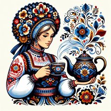 Схема вышивки «чаепитие»