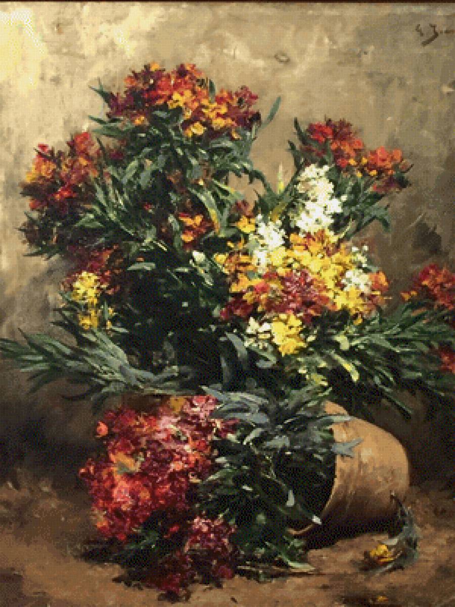 цветы - розы, деревня, цветы, дубки - предпросмотр