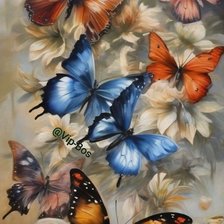 Схема вышивки «Бабочки летят»