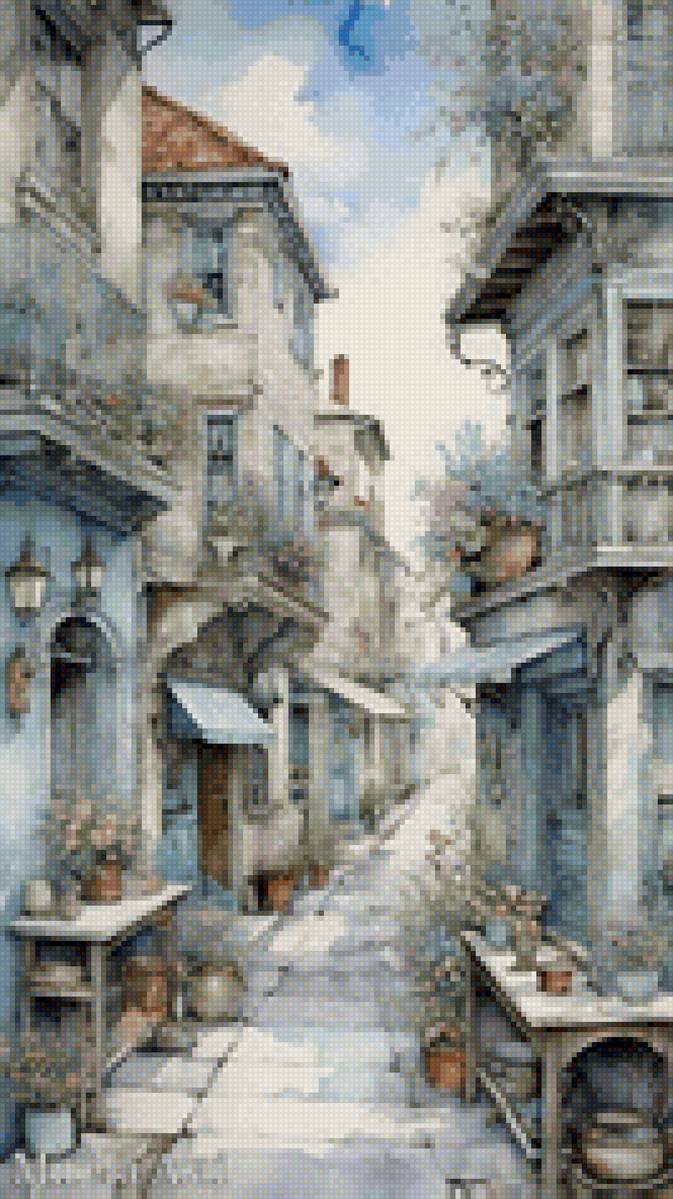 Городок - город, голубой фон - предпросмотр