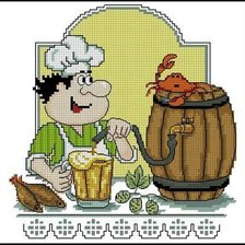 Схема вышивки «повар и пиво»
