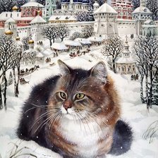 Схема вышивки «Городской кот»