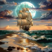 Схема вышивки «Морской пейзаж»