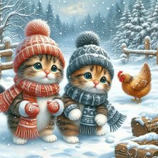 Схема вышивки «котята»