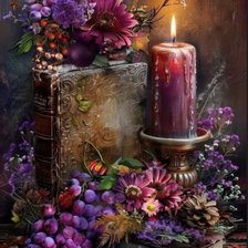 Схема вышивки «Книги свеча»