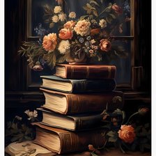 Схема вышивки «книги винтаж»